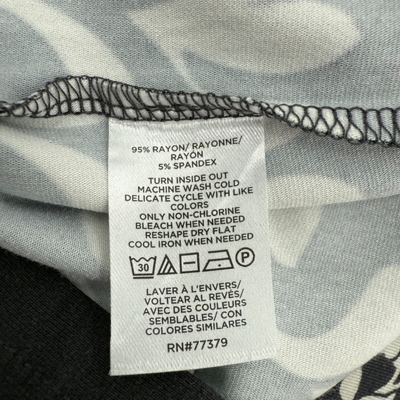 Ann Taylor Top Women XL NEW Gray Long Sleeve Floral Stretch Boat Neck Office - Picture 7 of 10